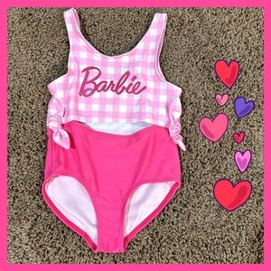BARBIE Pink Checkered Swimsuit ~ Sz 4